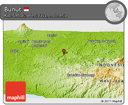 Physical Panoramic Map of Bunut