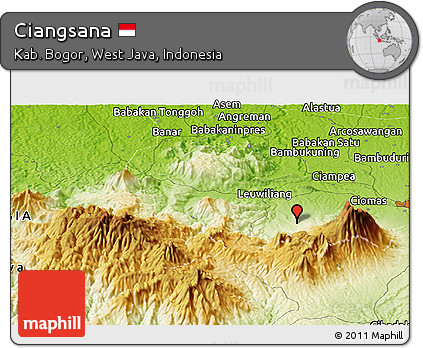 Physical Panoramic Map of Ciangsana