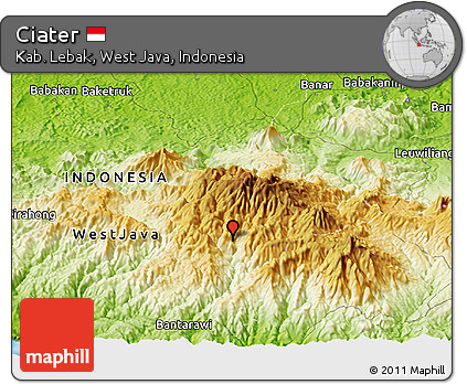 Physical Panoramic Map of Ciater