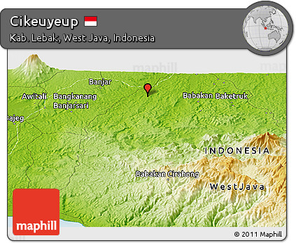 Physical Panoramic Map of Cikeuyeup