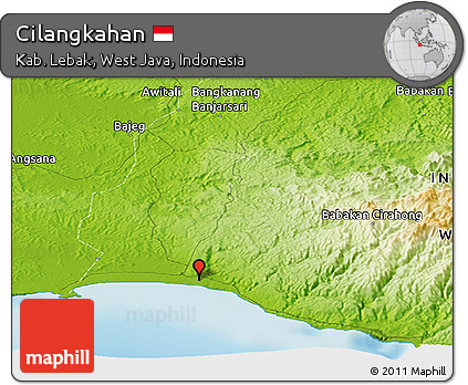 Physical Panoramic Map of Cilangkahan