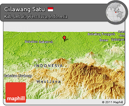 Physical Panoramic Map of Cilawang Satu