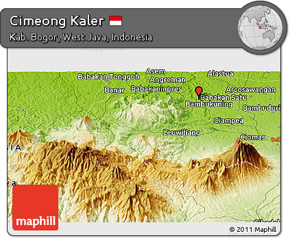 Physical Panoramic Map of Cimeong Kaler