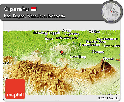 Physical Panoramic Map of Ciparahu