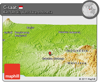 Physical Panoramic Map of Cisaat