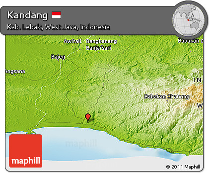 Physical Panoramic Map of Kandang