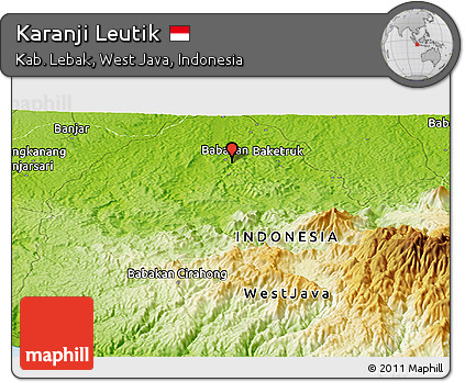 Physical Panoramic Map of Karanji Leutik