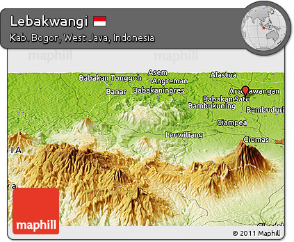 Physical Panoramic Map of Lebakwangi