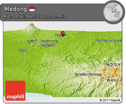Physical Panoramic Map of Medong