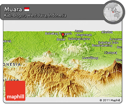 Physical Panoramic Map of Muara
