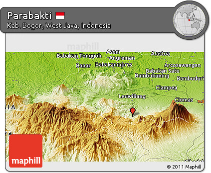 Physical Panoramic Map of Parabakti