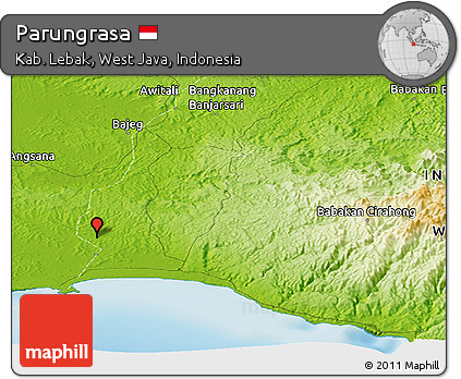 Physical Panoramic Map of Parungrasa