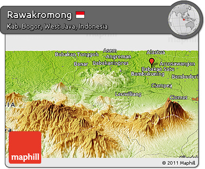 Physical Panoramic Map of Rawakromong
