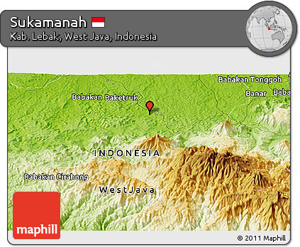 Physical Panoramic Map of Sukamanah