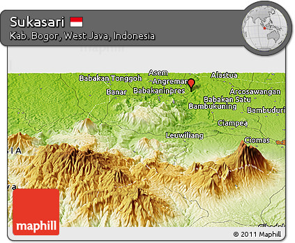 Physical Panoramic Map of Sukasari