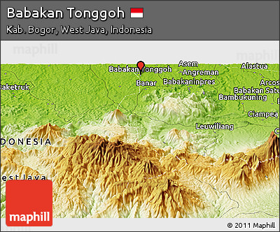 Physical Panoramic Map of Babakan Tonggoh