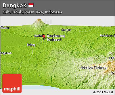 Physical Panoramic Map of Bengkok
