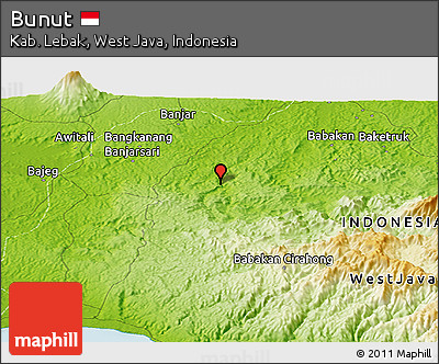 Physical Panoramic Map of Bunut