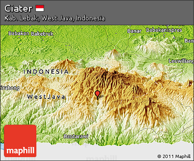 Physical Panoramic Map of Ciater