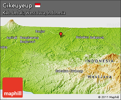 Physical Panoramic Map of Cikeuyeup