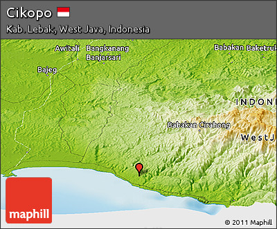 Physical Panoramic Map of Cikopo