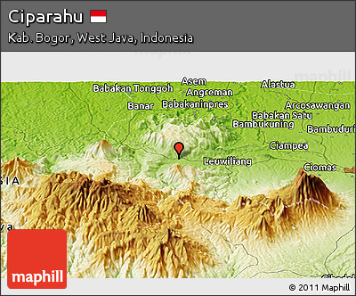 Physical Panoramic Map of Ciparahu