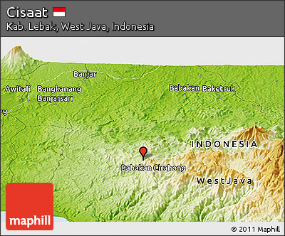 Physical Panoramic Map of Cisaat