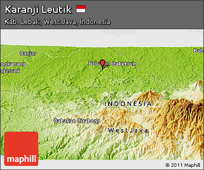 Physical Panoramic Map of Karanji Leutik