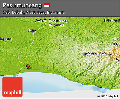 Physical Panoramic Map of Pasirmuncang