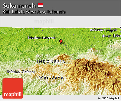 Physical Panoramic Map of Sukamanah