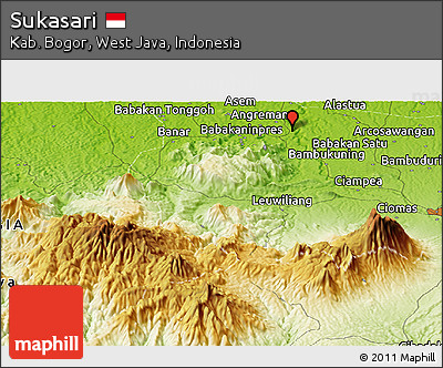 Physical Panoramic Map of Sukasari
