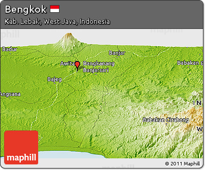 Physical Panoramic Map of Bengkok