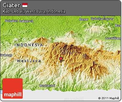 Physical Panoramic Map of Ciater