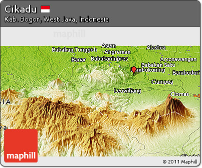 Physical Panoramic Map of Cikadu