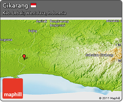 Physical Panoramic Map of Cikarang
