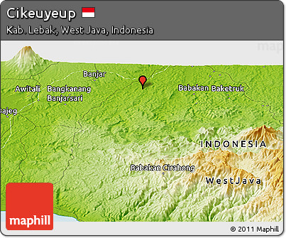 Physical Panoramic Map of Cikeuyeup