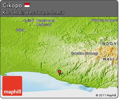 Physical Panoramic Map of Cikopo