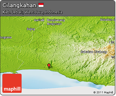 Physical Panoramic Map of Cilangkahan