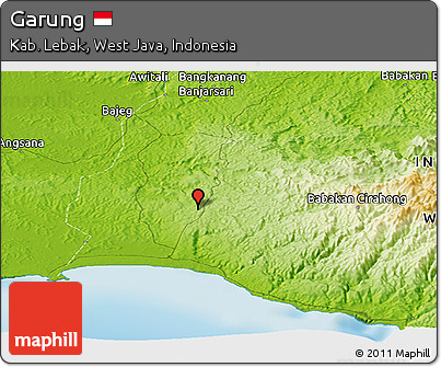 Physical Panoramic Map of Garung