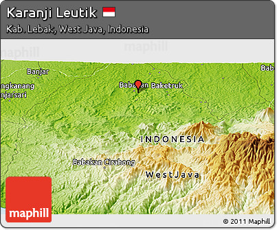Physical Panoramic Map of Karanji Leutik