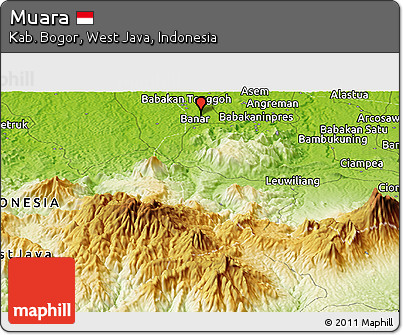 Physical Panoramic Map of Muara