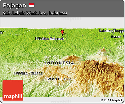 Physical Panoramic Map of Pajagan