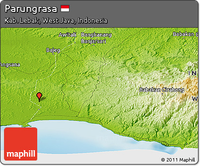 Physical Panoramic Map of Parungrasa