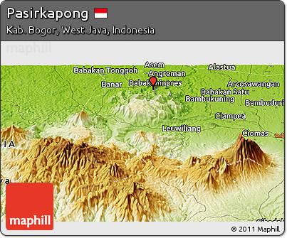Physical Panoramic Map of Pasirkapong