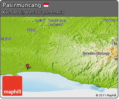 Physical Panoramic Map of Pasirmuncang