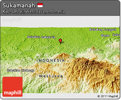 Physical Panoramic Map of Sukamanah