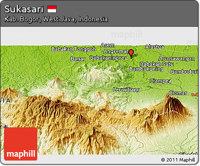 Physical Panoramic Map of Sukasari