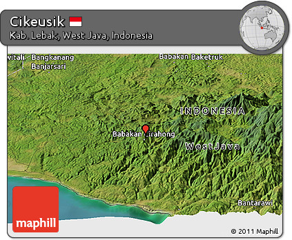 Satellite Panoramic Map of Cikeusik