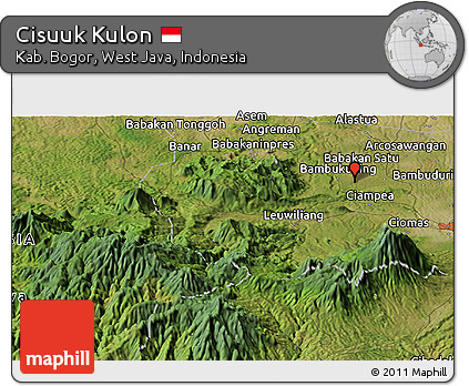 Satellite Panoramic Map of Cisuuk Kulon