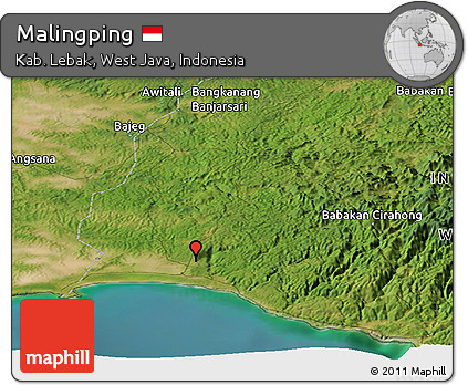 Satellite Panoramic Map of Malingping